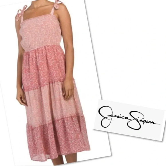 Jessica Simpson Midi Ruffled Dress - Size M - Picture 1 of 8